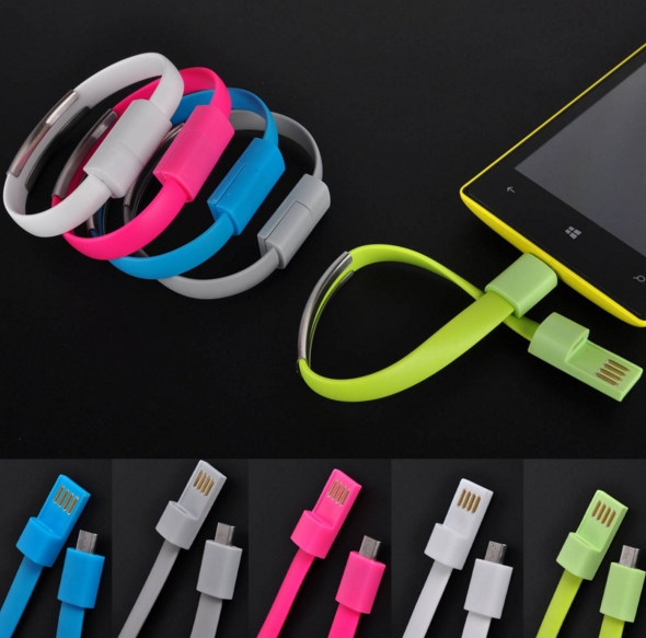 Nueva pulsera pulsera cargador Cable de datos USB para Samsung Android LG Sony